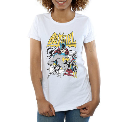 White - Front - DC Comics Womens-Ladies Heroine Or Villainess Batgirl Cotton T-Shirt
