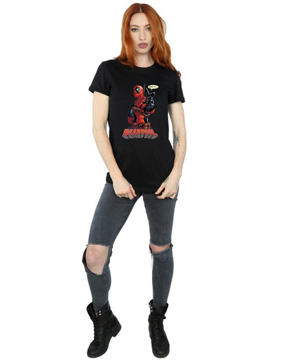 Black - Lifestyle - Deadpool Womens-Ladies Hey You Cotton Boyfriend T-Shirt