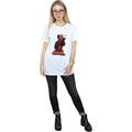 White - Side - Deadpool Womens-Ladies Hey You Cotton Boyfriend T-Shirt