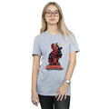 Sports Grey - Back - Deadpool Womens-Ladies Hey You Cotton Boyfriend T-Shirt