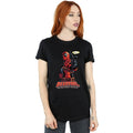 Black - Back - Deadpool Womens-Ladies Hey You Cotton Boyfriend T-Shirt