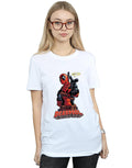 White - Lifestyle - Deadpool Womens-Ladies Hey You Cotton Boyfriend T-Shirt