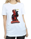 White - Pack Shot - Deadpool Womens-Ladies Hey You Cotton Boyfriend T-Shirt