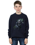 Navy Blue - Back - Black Panther Boys Wild Silhouette Cotton Sweatshirt