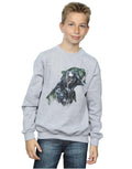 Sports Grey - Back - Black Panther Boys Wild Silhouette Cotton Sweatshirt