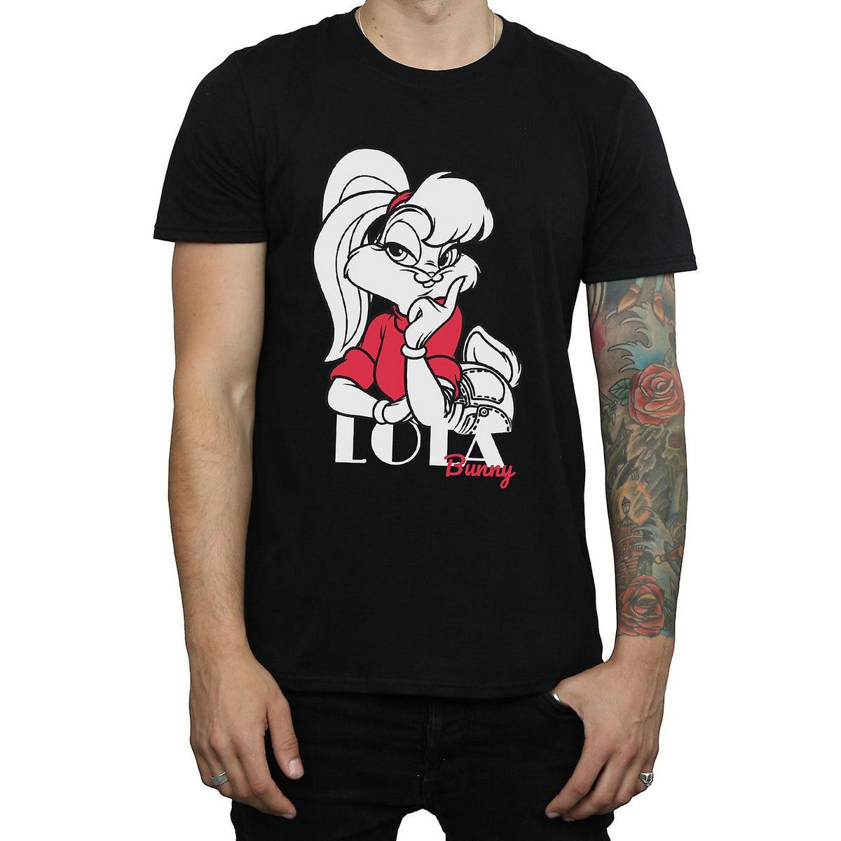 Black - Front - Looney Tunes Mens Classic Lola Bunny Cotton T-Shirt