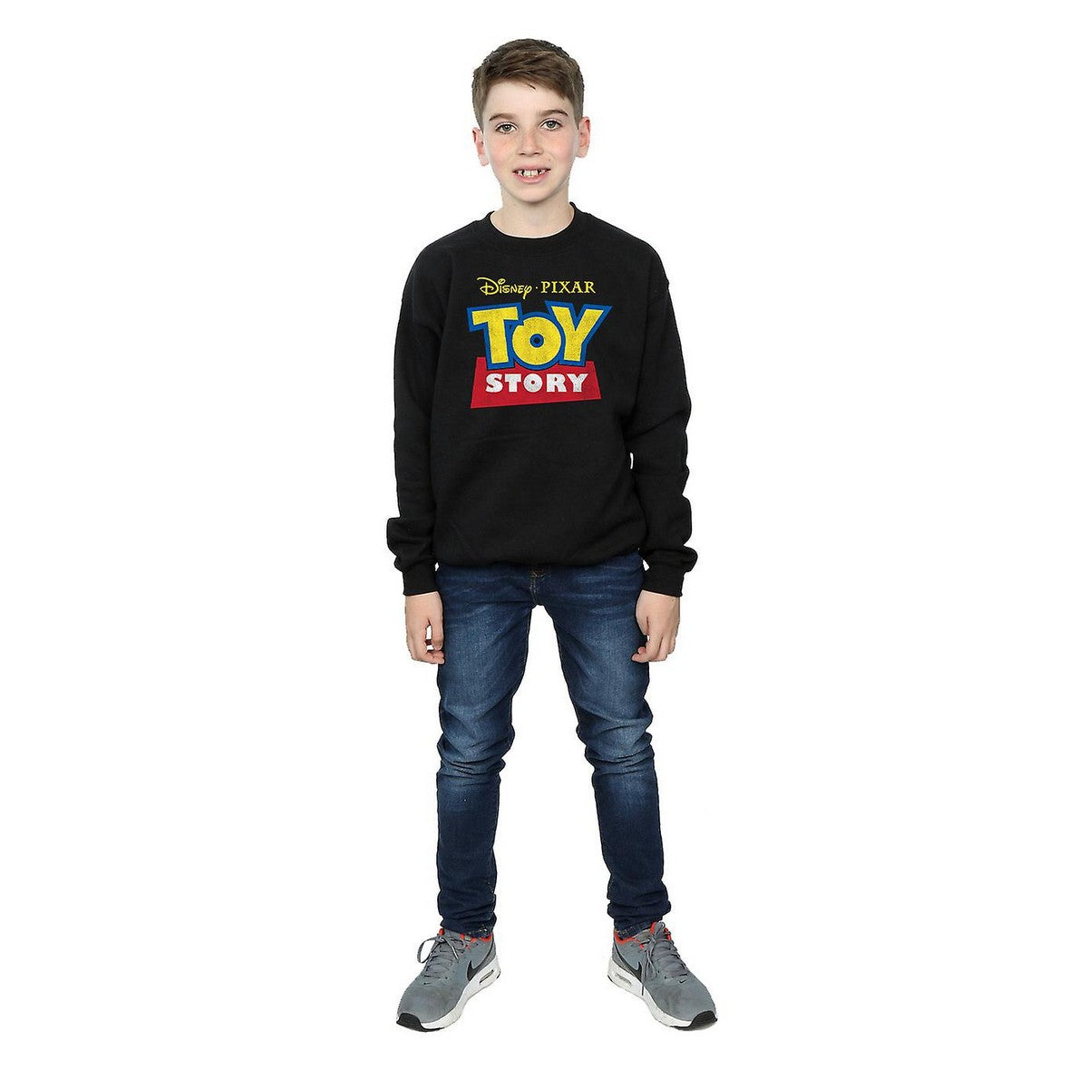 Black - Side - Toy Story Boys Logo Cotton Sweatshirt