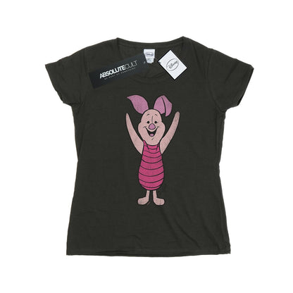 Light Graphite - Front - Winnie the Pooh Womens-Ladies Piglet Heather T-Shirt