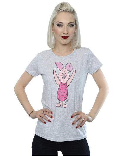 Heather Grey - Lifestyle - Winnie the Pooh Womens-Ladies Piglet Heather T-Shirt