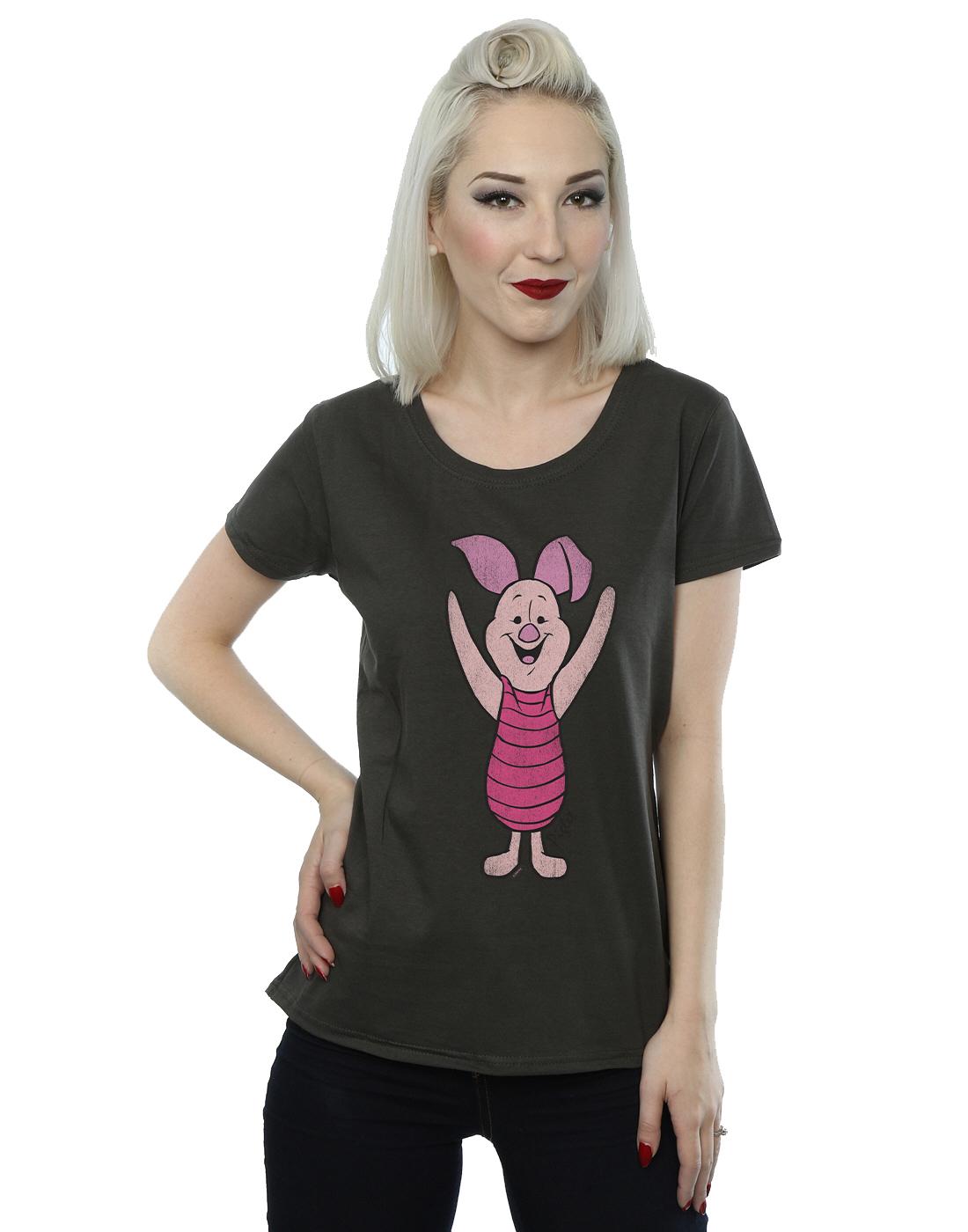 Light Graphite - Back - Winnie the Pooh Womens-Ladies Piglet Heather T-Shirt