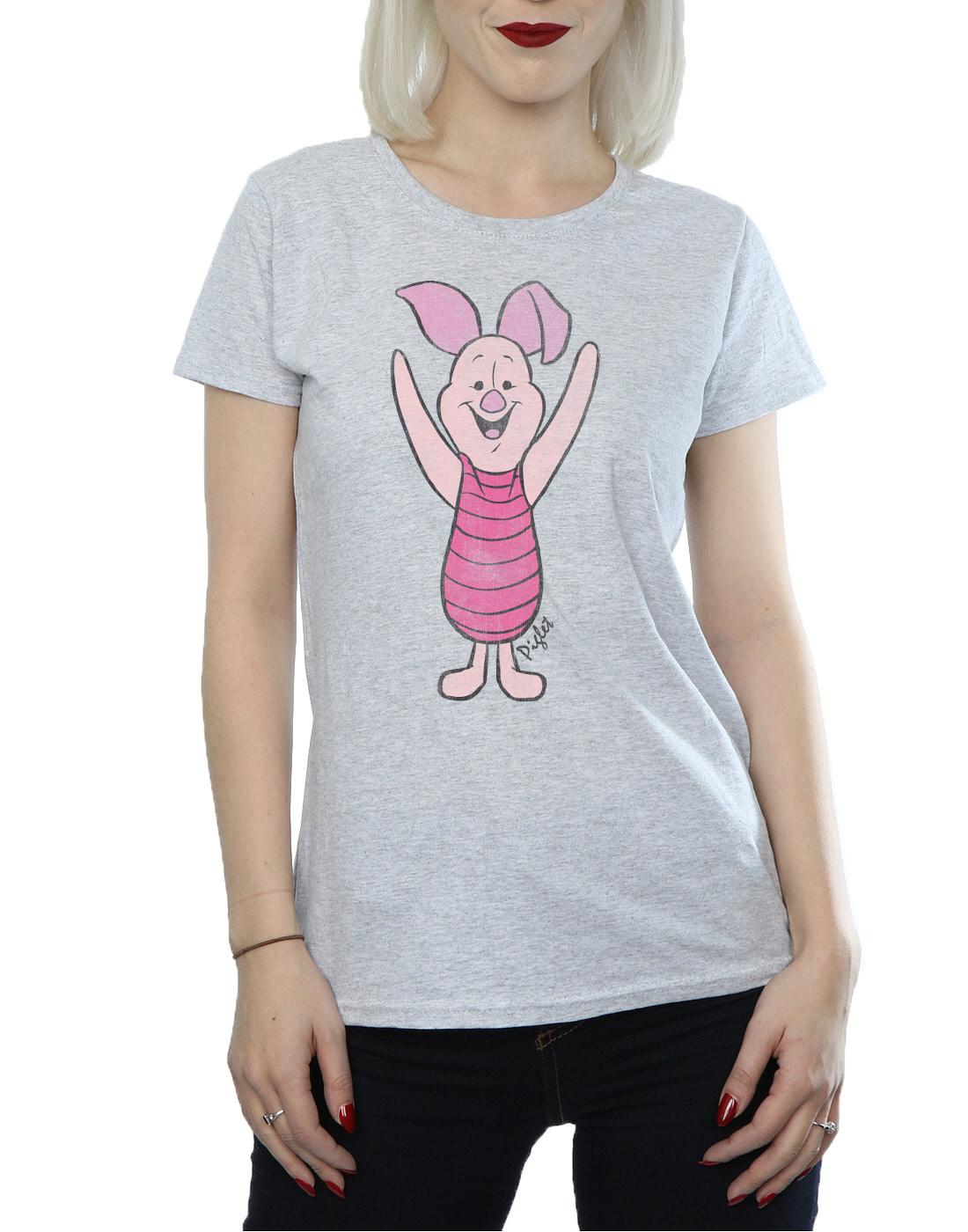 Heather Grey - Pack Shot - Winnie the Pooh Womens-Ladies Piglet Heather T-Shirt