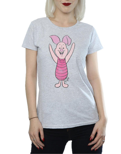 Heather Grey - Pack Shot - Winnie the Pooh Womens-Ladies Piglet Heather T-Shirt