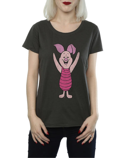 Light Graphite - Side - Winnie the Pooh Womens-Ladies Piglet Heather T-Shirt