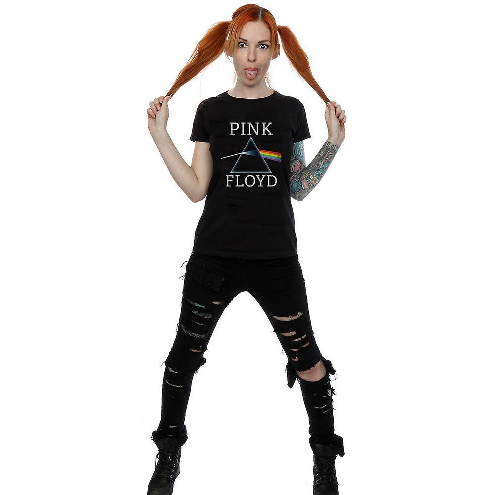 Black - Side - Pink Floyd Womens-Ladies Dark Side Of The Moon Prism Cotton T-Shirt