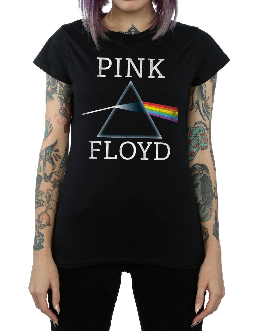 Black - Pack Shot - Pink Floyd Womens-Ladies Dark Side Of The Moon Prism Cotton T-Shirt