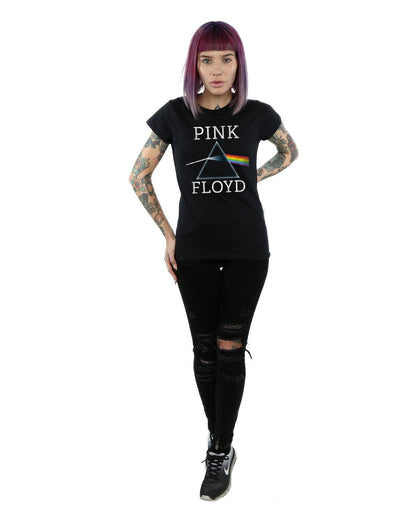 Black - Close up - Pink Floyd Womens-Ladies Dark Side Of The Moon Prism Cotton T-Shirt
