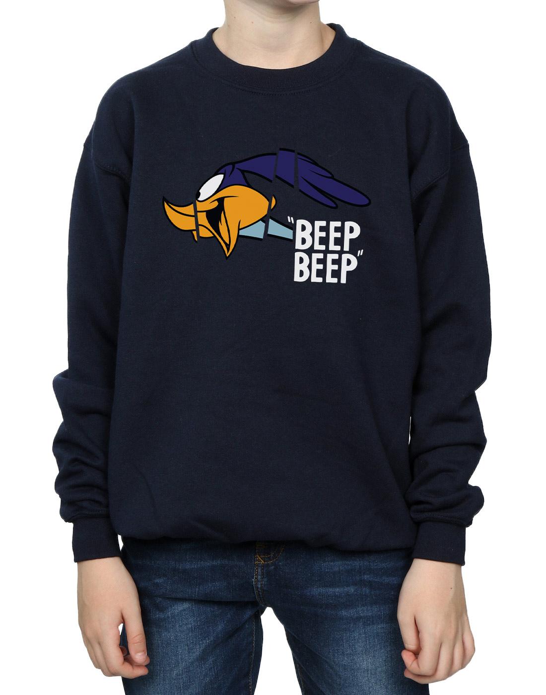 Navy Blue - Pack Shot - Looney Tunes Boys Beep Beep Road Runner Cotton Sweatshirt