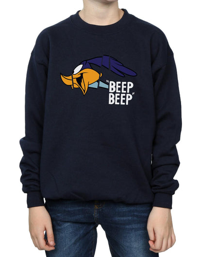 Navy Blue - Pack Shot - Looney Tunes Boys Beep Beep Road Runner Cotton Sweatshirt