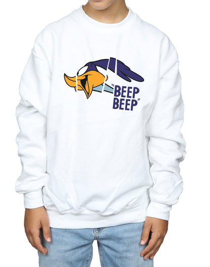 White - Side - Looney Tunes Boys Beep Beep Road Runner Cotton Sweatshirt