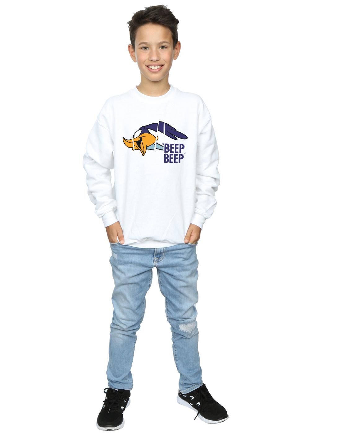 White - Lifestyle - Looney Tunes Boys Beep Beep Road Runner Cotton Sweatshirt