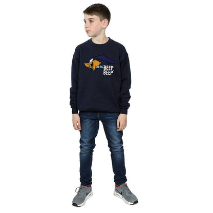 Navy Blue - Side - Looney Tunes Boys Beep Beep Road Runner Cotton Sweatshirt