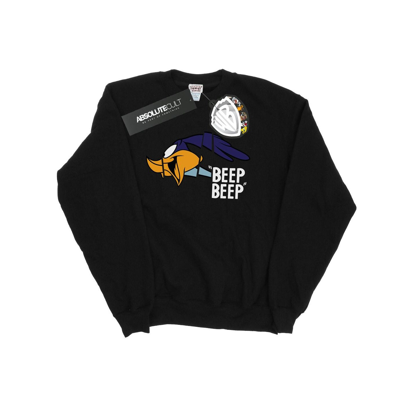 Black - Front - Looney Tunes Boys Beep Beep Road Runner Cotton Sweatshirt
