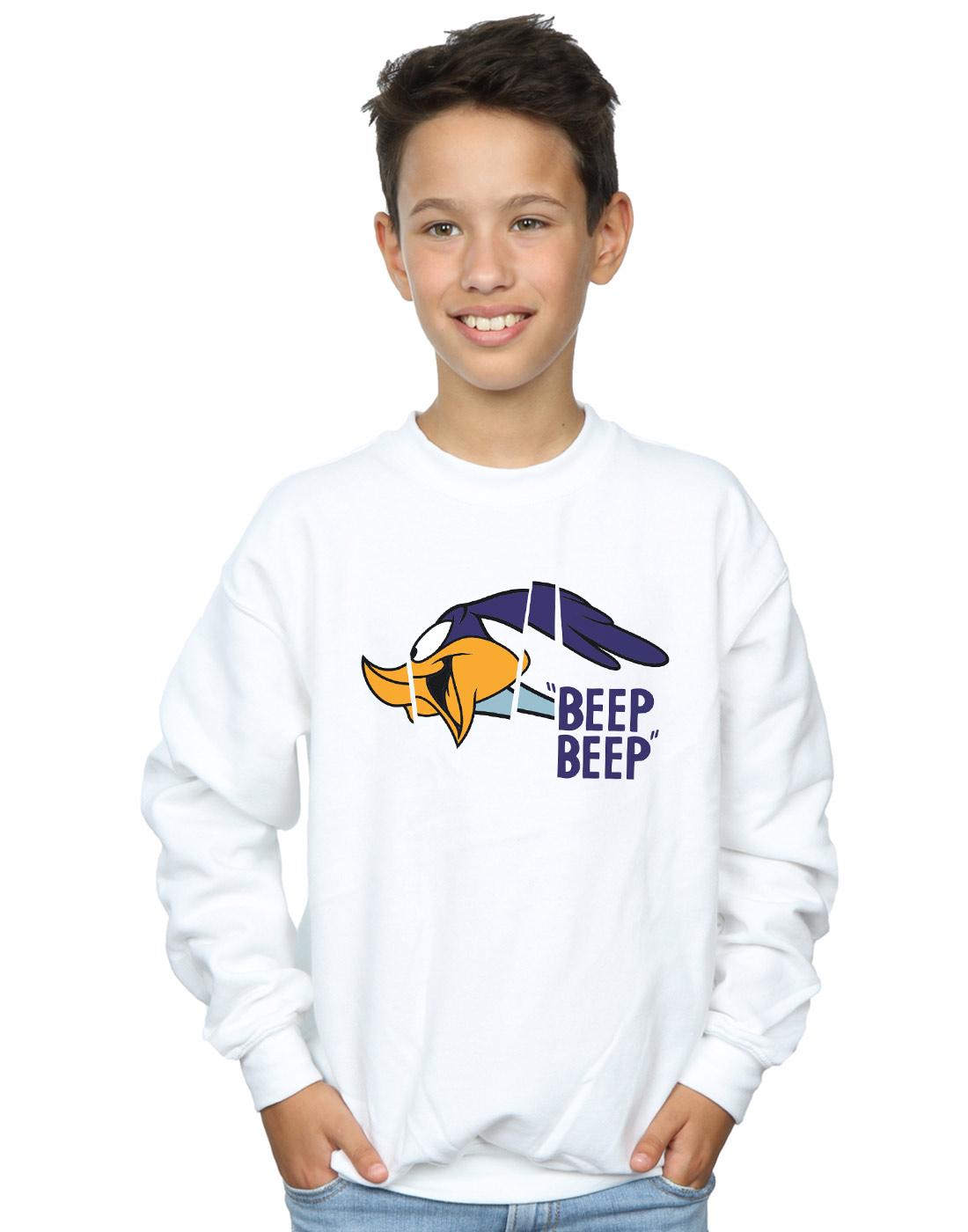 White - Back - Looney Tunes Boys Beep Beep Road Runner Cotton Sweatshirt