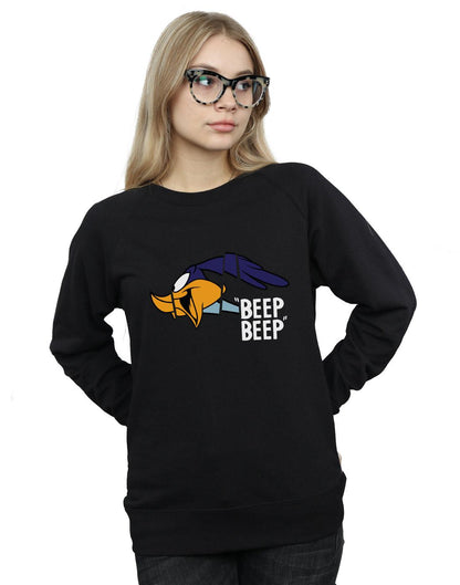 Black - Lifestyle - Looney Tunes Womens-Ladies Beep Beep Road Runner Cotton Sweatshirt