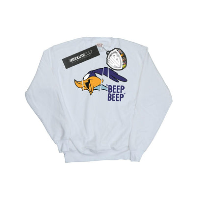 White - Front - Looney Tunes Womens-Ladies Beep Beep Road Runner Cotton Sweatshirt