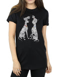 Black - Back - 101 Dalmatians Womens-Ladies Pongo And Perdita Cotton Boyfriend T-Shirt