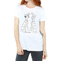 White - Front - 101 Dalmatians Womens-Ladies Pongo And Perdita Cotton Boyfriend T-Shirt