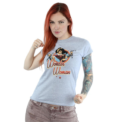 Heather Grey - Lifestyle - Wonder Woman Womens-Ladies Bombshells Badge Heather T-Shirt