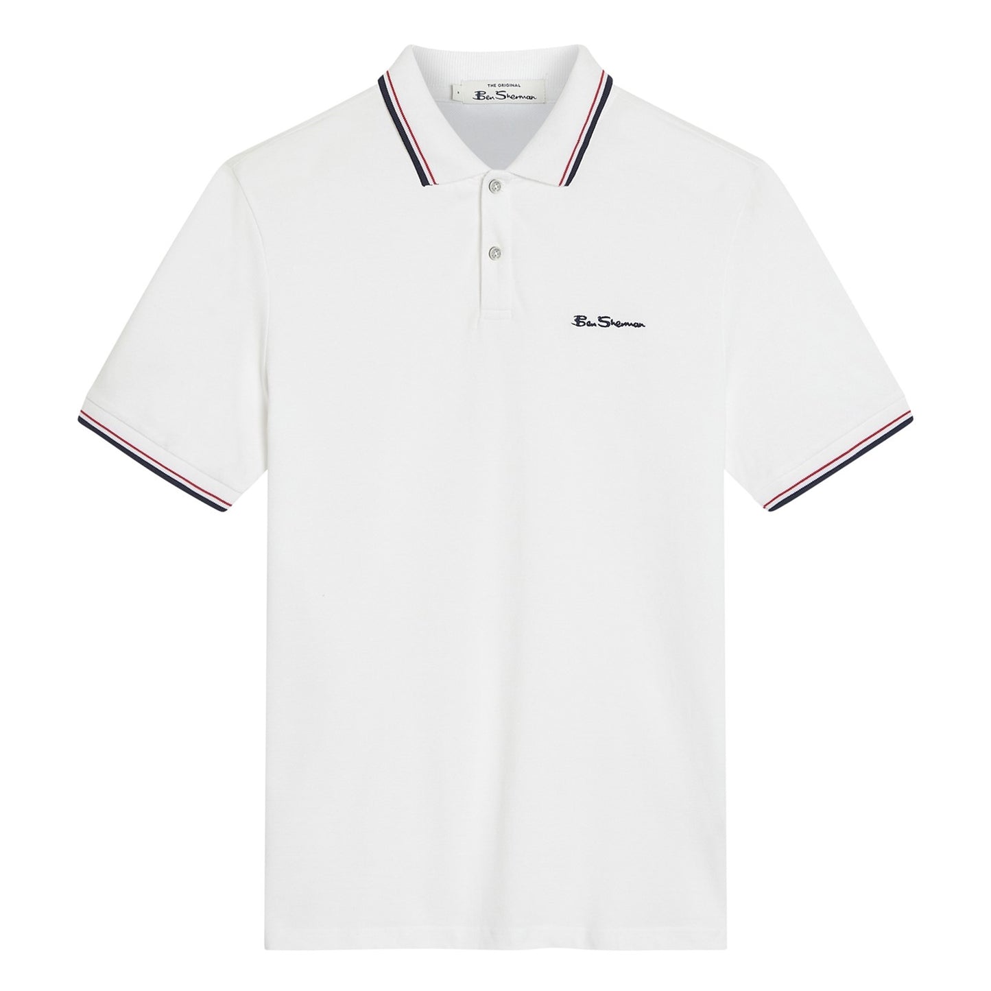White - Front - Ben Sherman Mens Signature Pique Polo Shirt