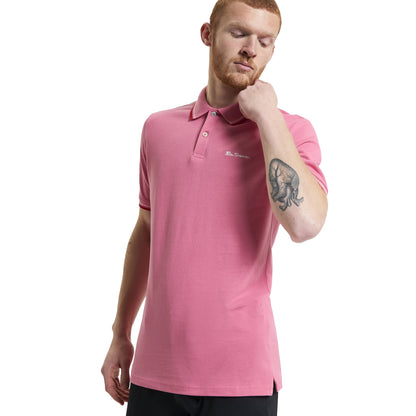 Calypso Coral - Side - Ben Sherman Mens Signature Pique Polo Shirt