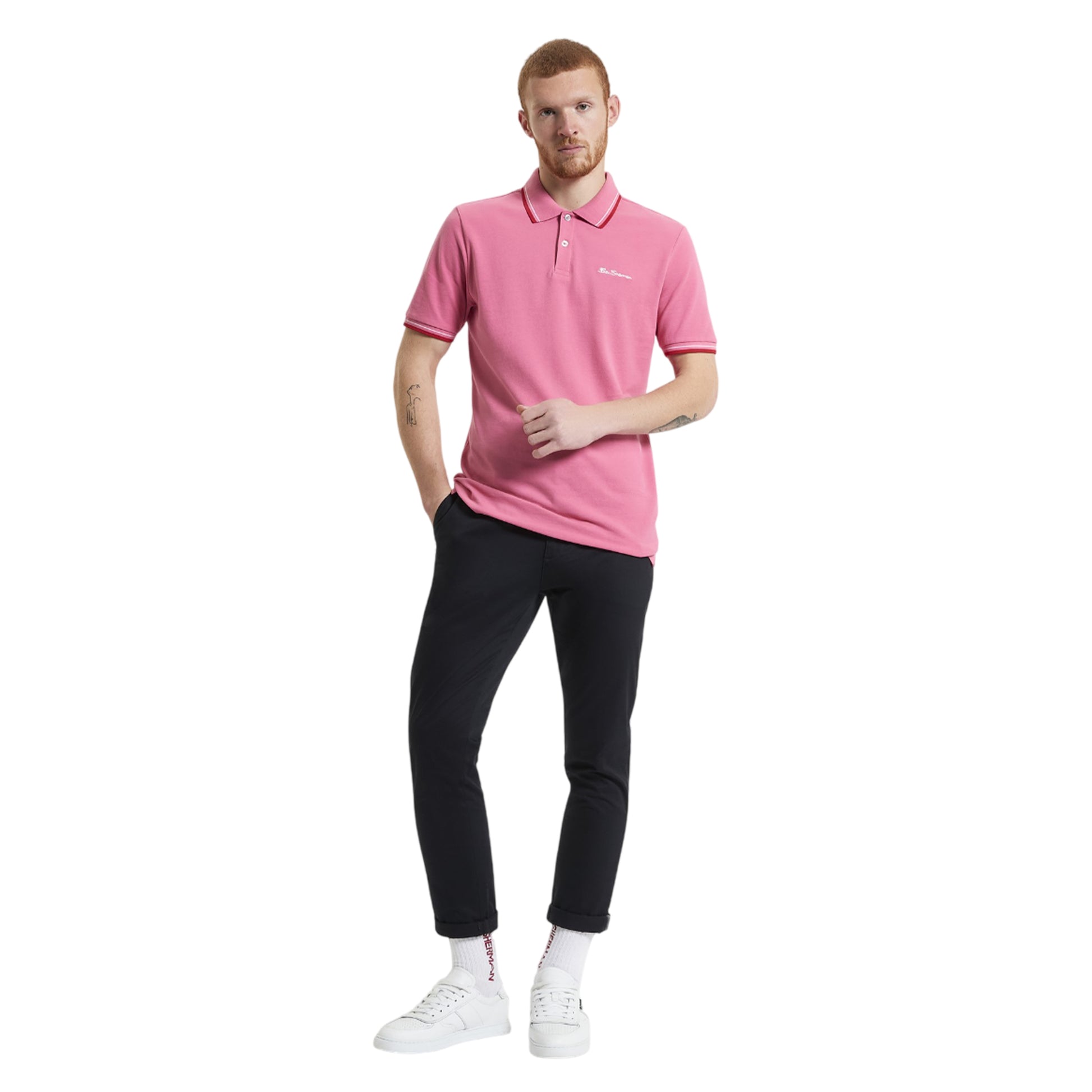 Calypso Coral - Lifestyle - Ben Sherman Mens Signature Pique Polo Shirt