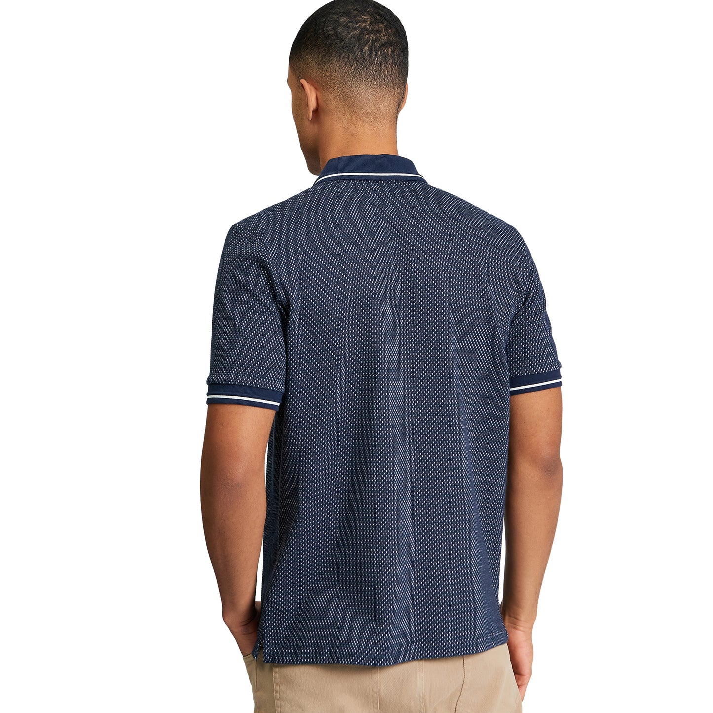 Dark Navy - Back - Ben Sherman Mens Jacquard Polo Shirt