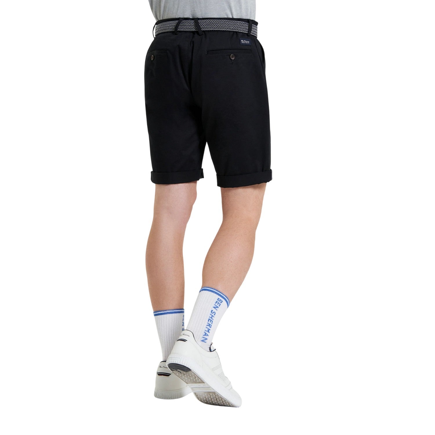 Black - Back - Ben Sherman Mens Signature Chino Shorts