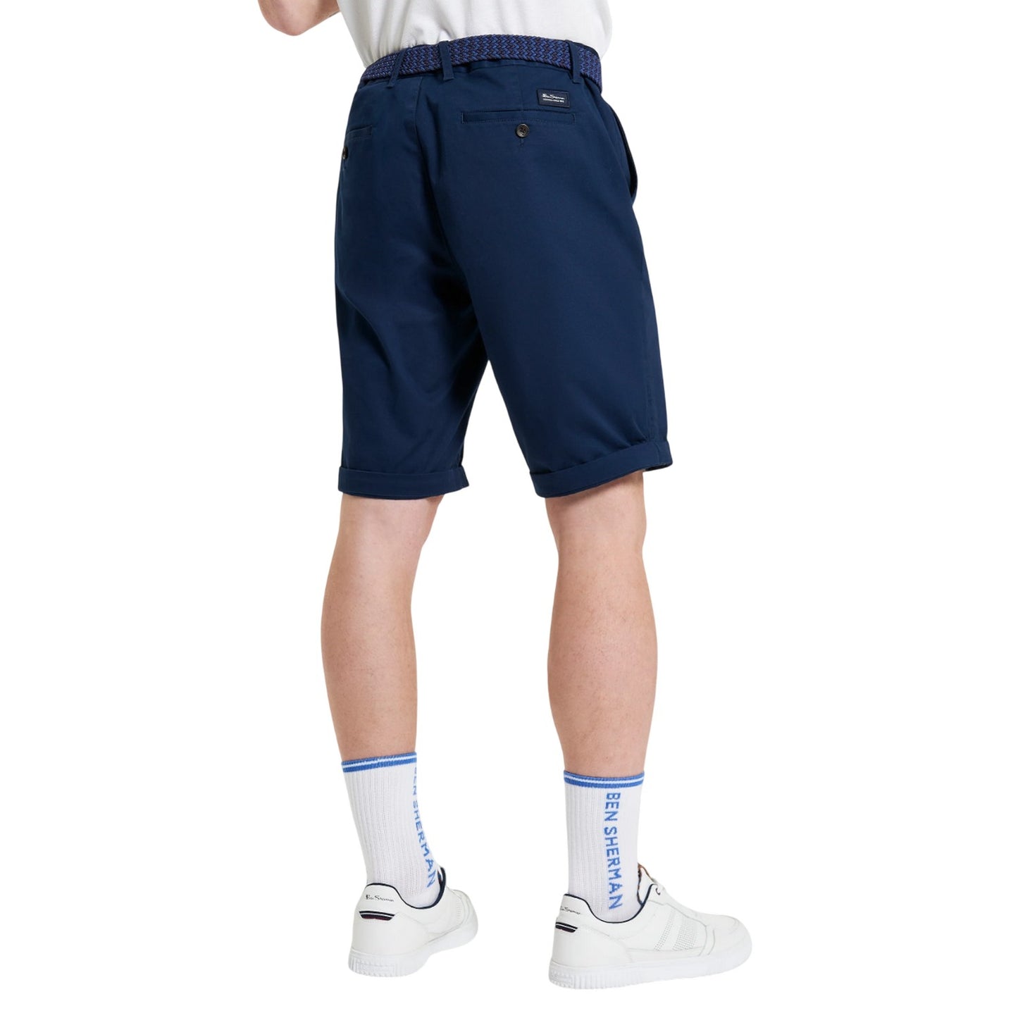 Dark Navy - Back - Ben Sherman Mens Signature Chino Shorts
