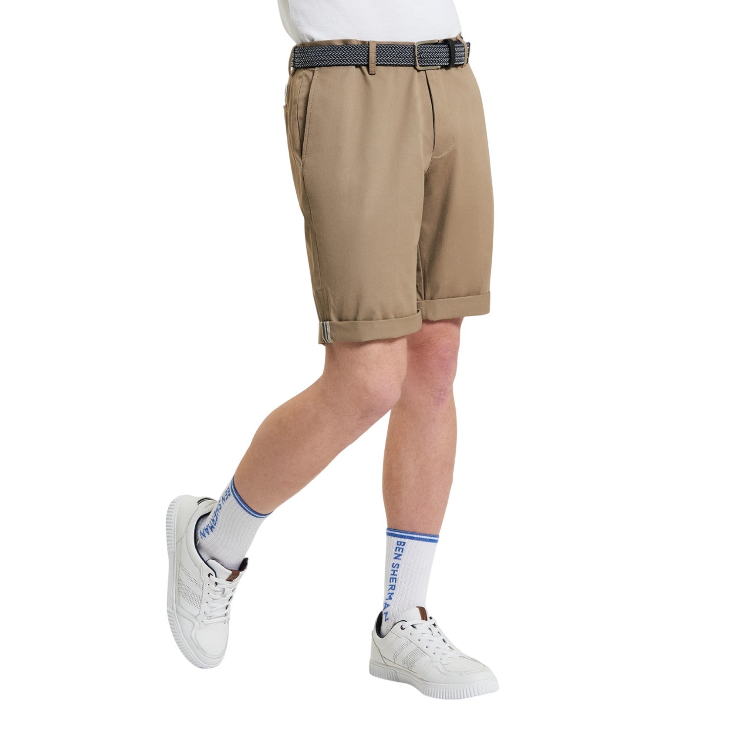 Stone - Front - Ben Sherman Mens Signature Chino Shorts