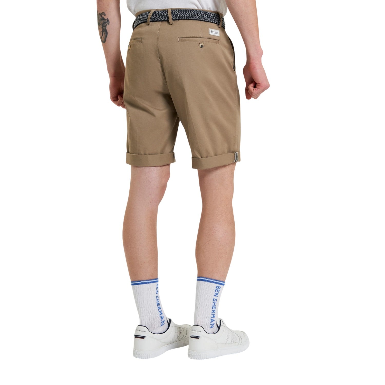 Stone - Back - Ben Sherman Mens Signature Chino Shorts