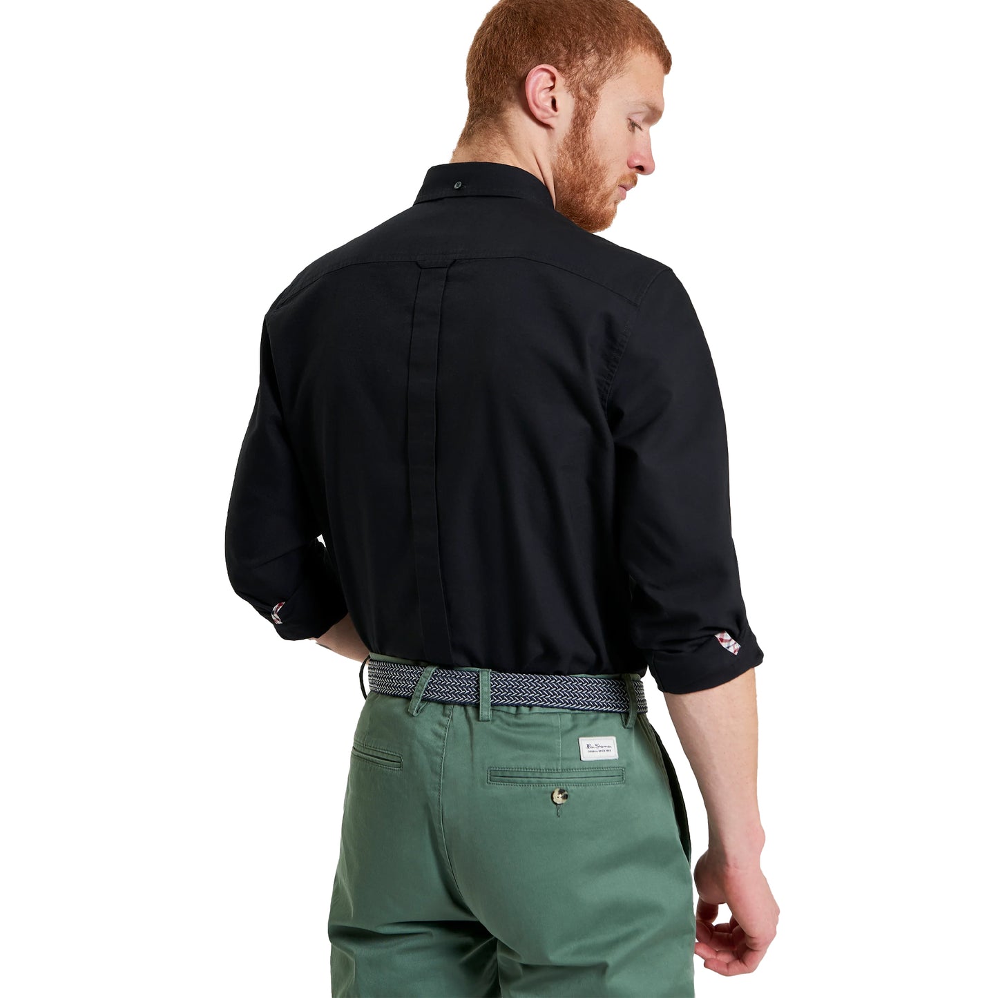 Black - Back - Ben Sherman Mens Signature Oxford Long-Sleeved Shirt