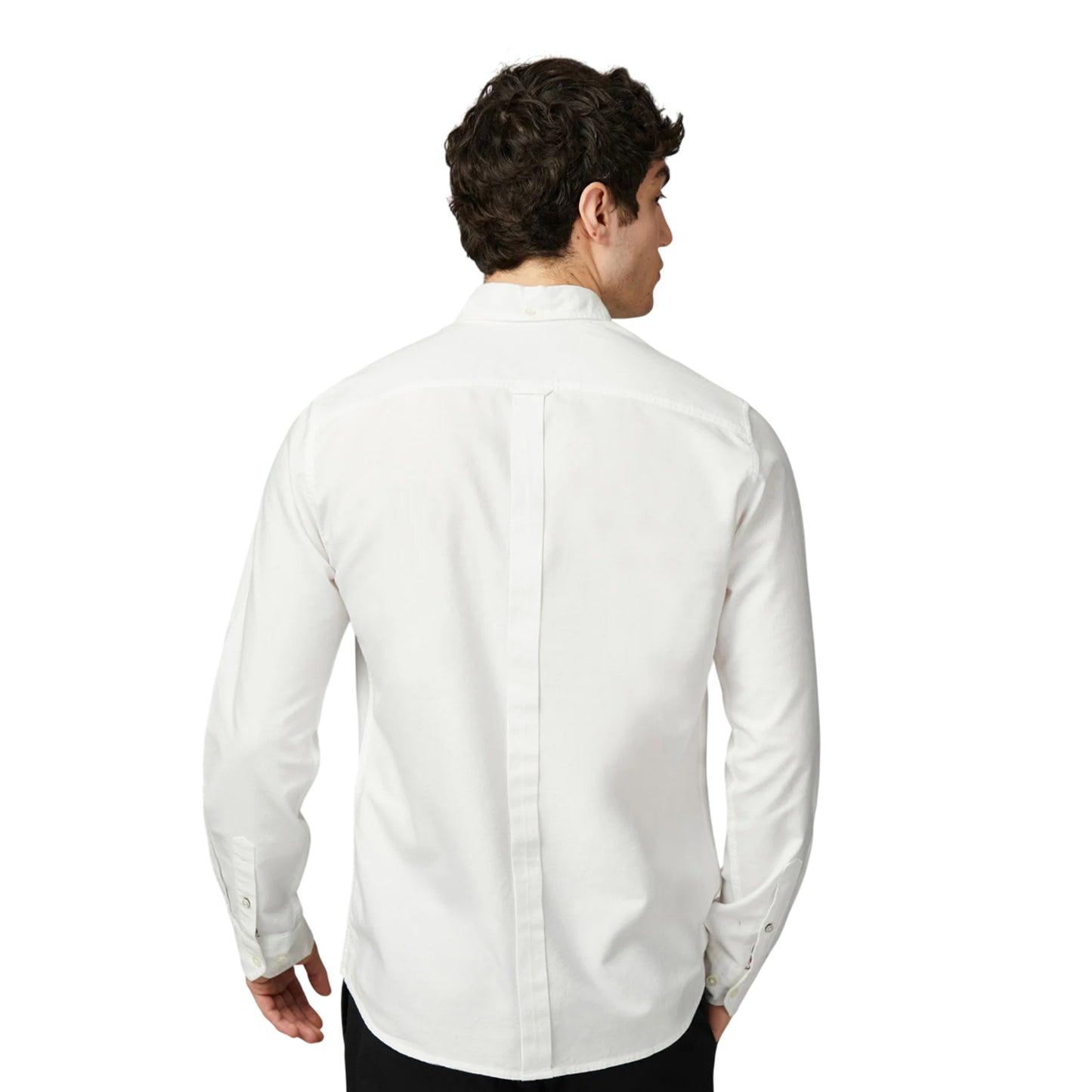 White - Back - Ben Sherman Mens Signature Oxford Long-Sleeved Shirt