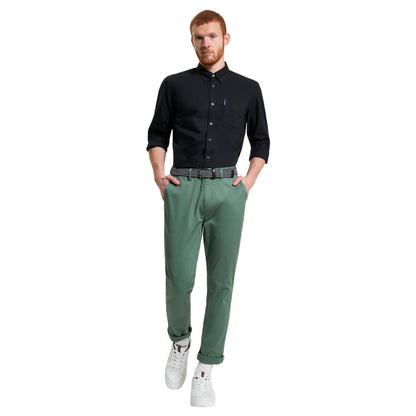 Black - Side - Ben Sherman Mens Signature Oxford Long-Sleeved Shirt
