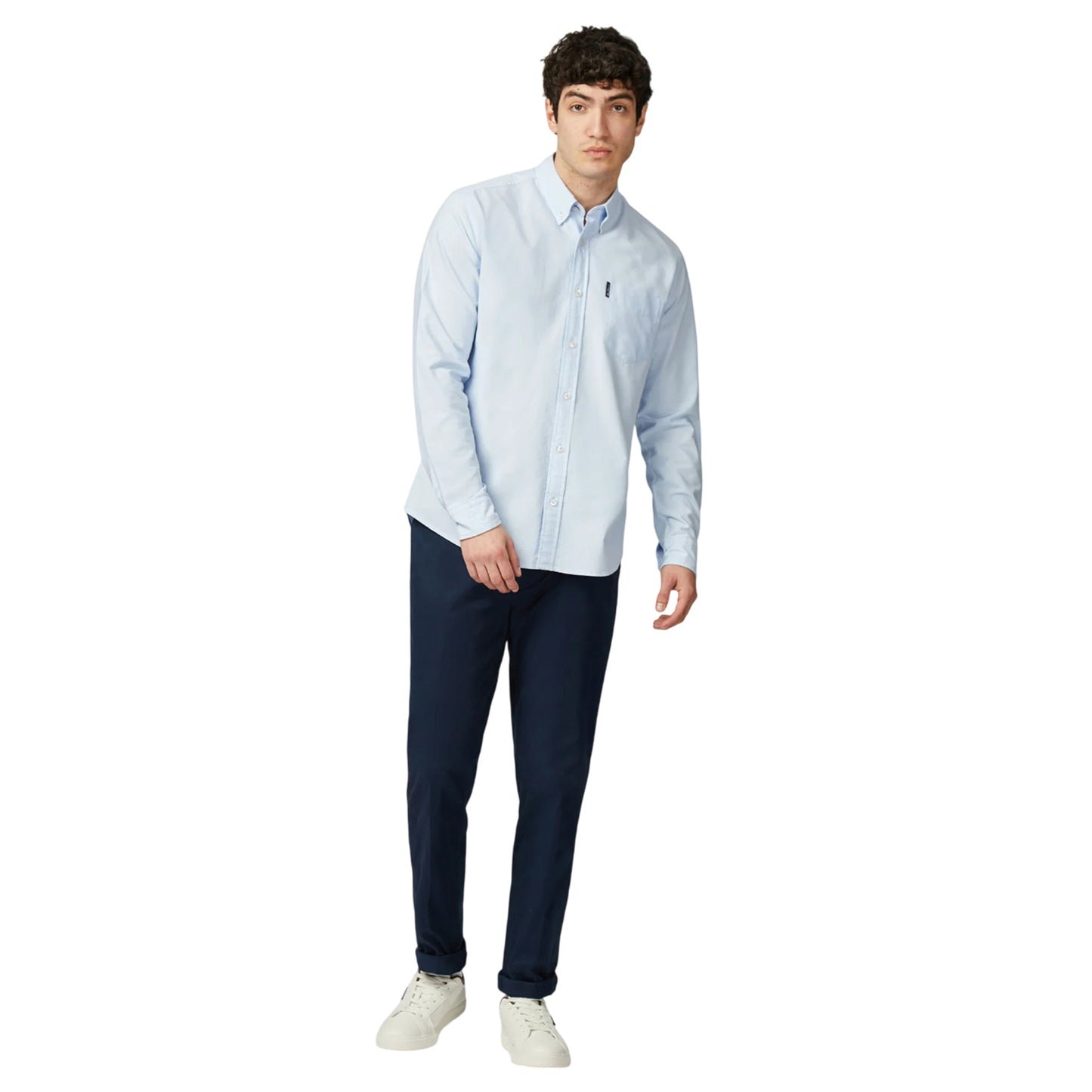 Sky - Side - Ben Sherman Mens Signature Oxford Long-Sleeved Shirt