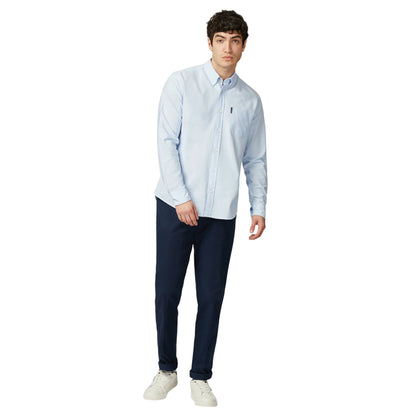 Sky - Side - Ben Sherman Mens Signature Oxford Long-Sleeved Shirt