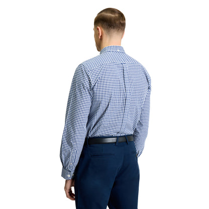 Dark Blue - Back - Ben Sherman Mens Signature Gingham Long-Sleeved Shirt