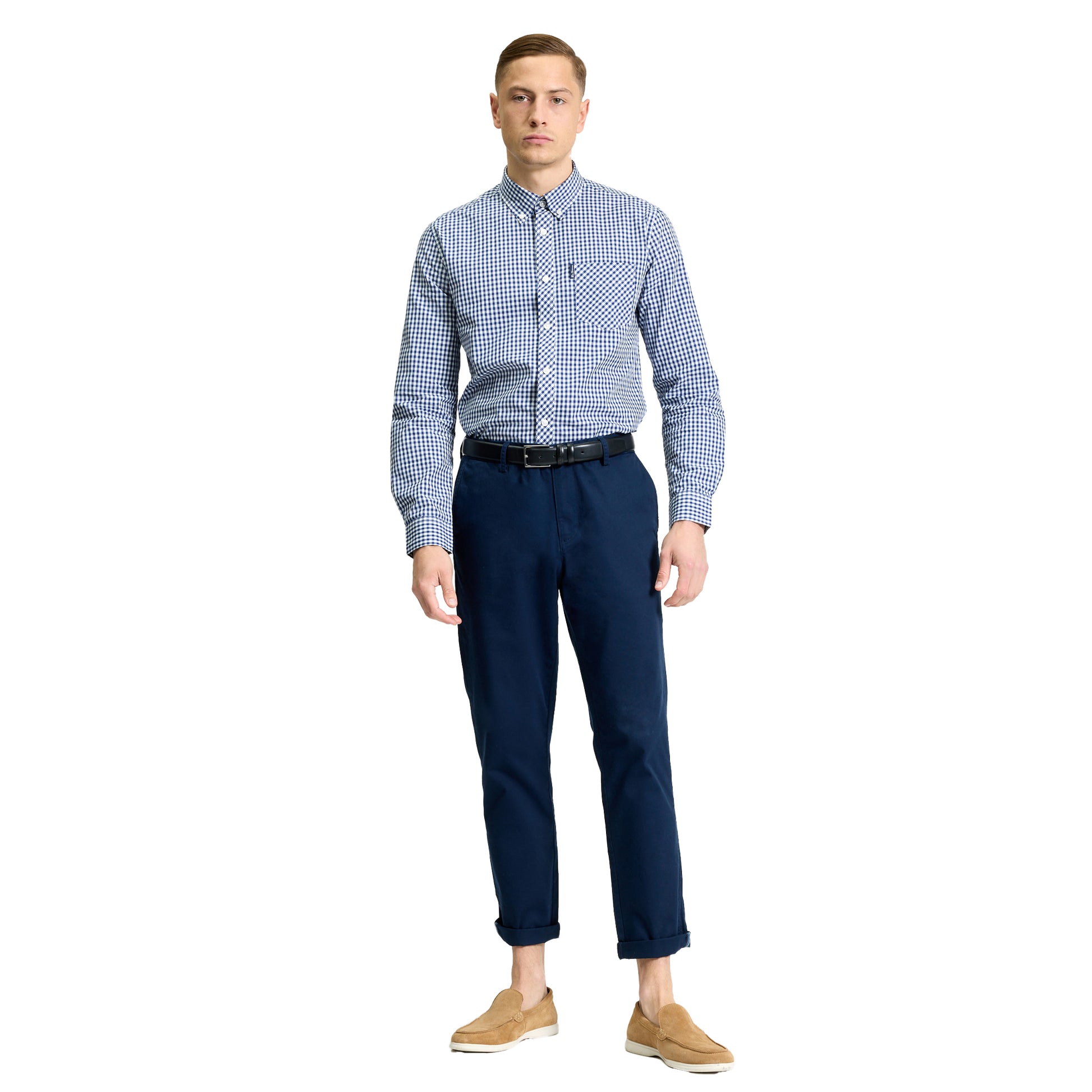 Dark Blue - Lifestyle - Ben Sherman Mens Signature Gingham Long-Sleeved Shirt