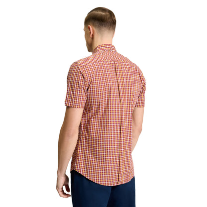 Red - Back - Ben Sherman Mens Signature House Checked Short-Sleeved Shirt
