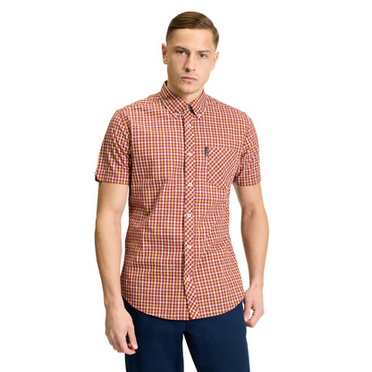 Red - Lifestyle - Ben Sherman Mens Signature House Checked Short-Sleeved Shirt