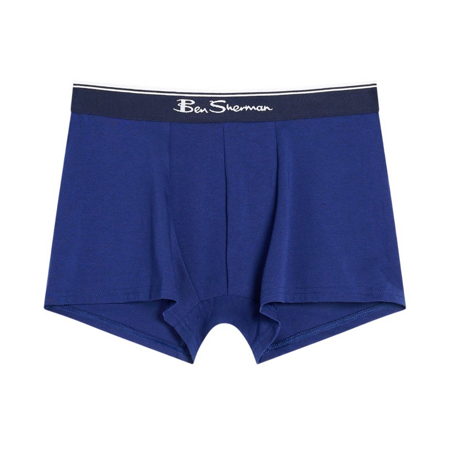 Blue - Side - Ben Sherman Mens Mod Signature Stripes Boxer Shorts (Pack of 3)